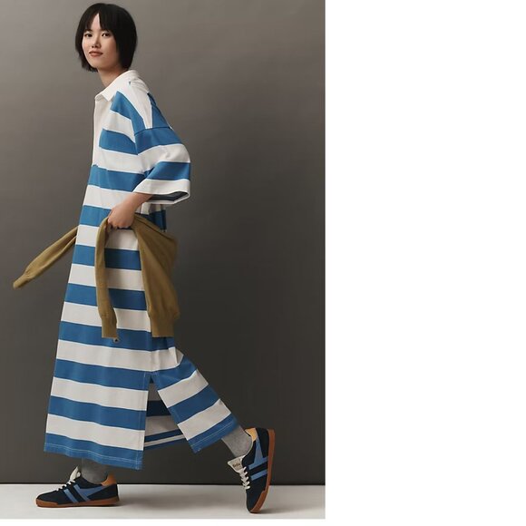 Daily Practice by Anthropologie Rugby Oversized Maxi Dress size L new with tag - Picture 1 of 4